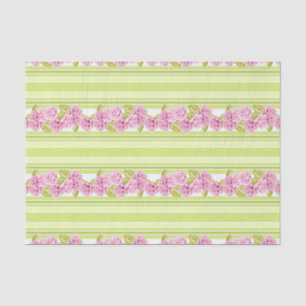 PAPEL DE SEDA FLORES DE VERDE LIMÃO PÁLICOS E DE TINTA DELICADA