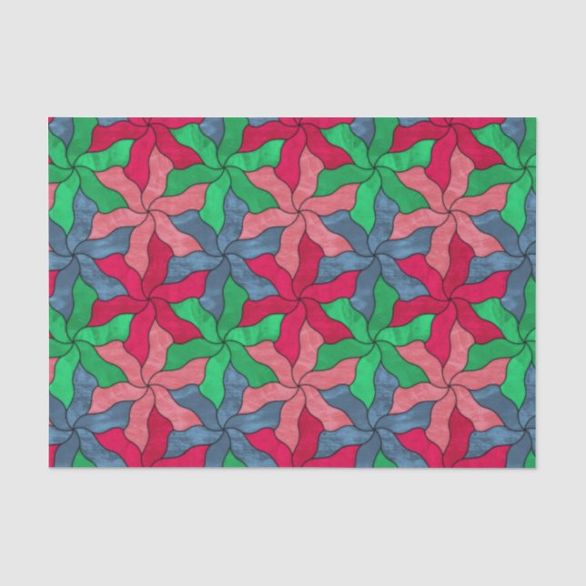 Papel De Seda Flores De Vidro Tesseladas (Frente )