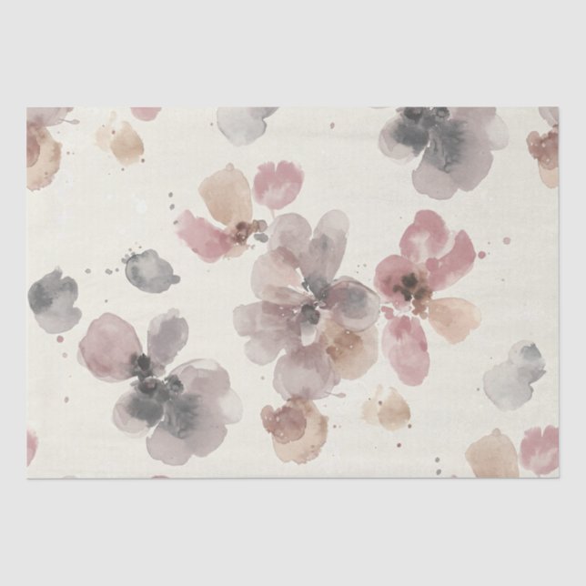 Papel De Seda Flores Delicadas em Branco, por Natasha Us (Frente )
