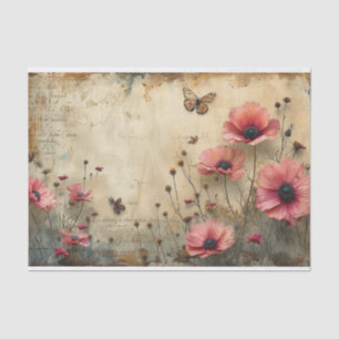 Papel De Seda Flores deliciosas em fundo angustiado