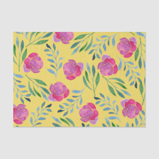 Papel De Seda Flores (Design 15 Série Amarelo/Laranja)