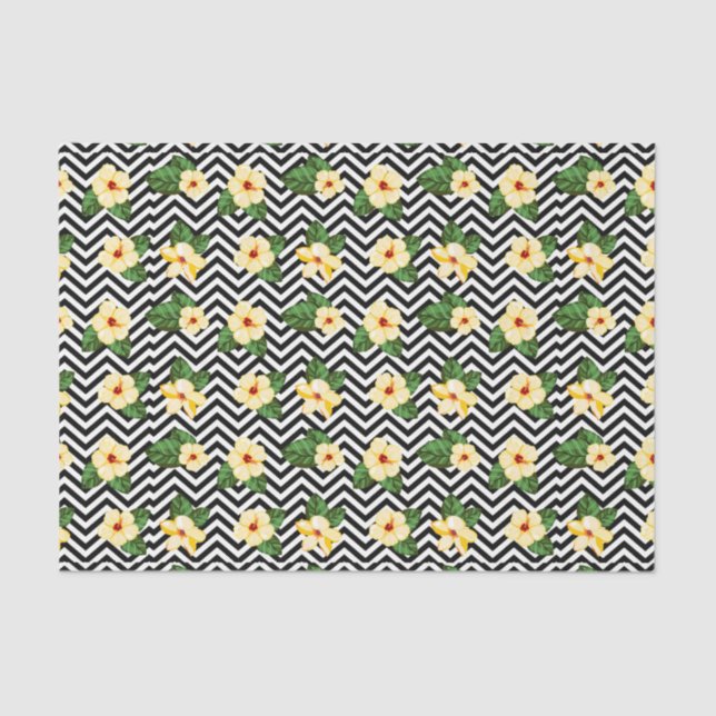 Papel De Seda Flores (Design 47 Série Amarelo/Laranja) (Frente )