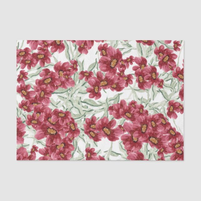 Papel De Seda Flores (Design 52 Série Vermelha) (Frente )