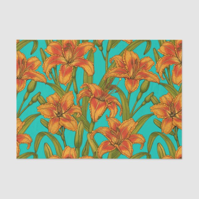 Papel De Seda Flores diárias tawny (Frente )