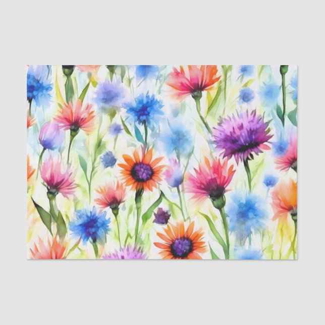Papel De Seda Flores do Botão do Solteiro de Planta Vibrante (Frente )