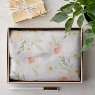 Papel De Seda Flores do Jardim de Blush