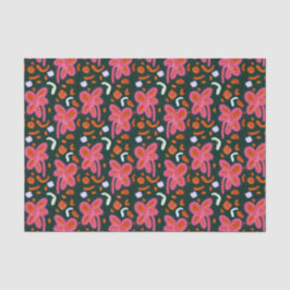 Papel De Seda Flores doces e padrão de páscoa - escuro