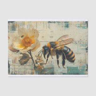 Papel De Seda Flores e abelhas