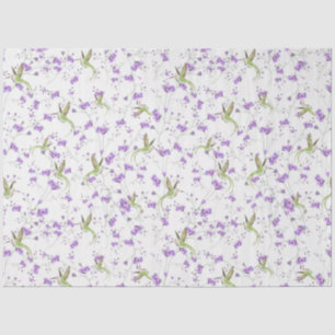 Papel De Seda Flores e Aves Humedeiras