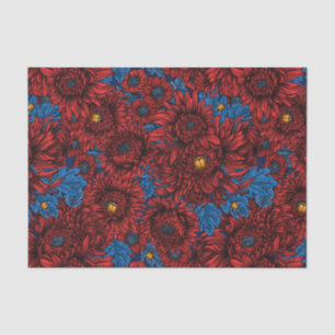 Papel De Seda Flores e besouros rola-rosa