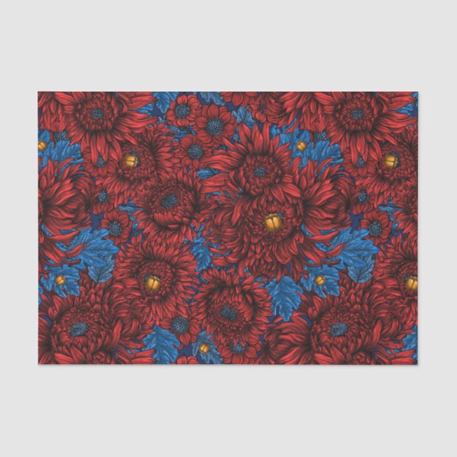 Papel De Seda Flores e besouros rola-rosa (Frente )