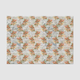 Papel De Seda Flores e Cogumelos Elegantes