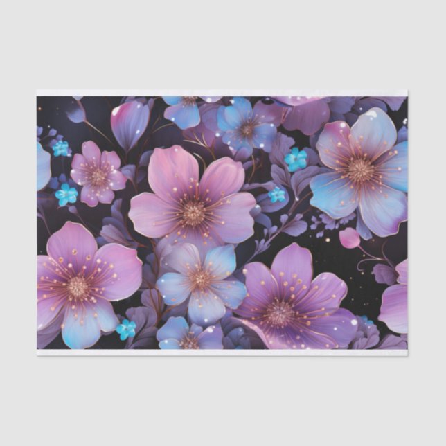 Papel De Seda Flores e desacoplamento de brilho (Frente )