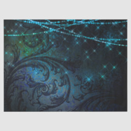 Papel De Seda Flores e luzes em nuvem escura