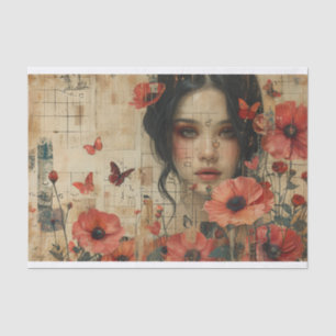 Papel De Seda Flores e uma jovem
