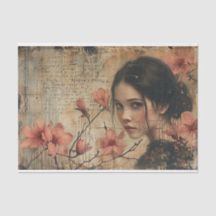 Papel De Seda Flores e uma jovem