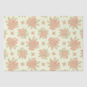 Papel De Seda Flores Elegantes Pessegueiros Laranja 2024 Floral