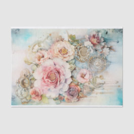 Papel De Seda Flores em cascata Mídia mista