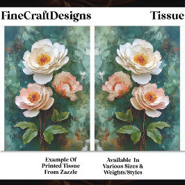 Papel De Seda Flores em Estilo de Peônia Texturizado com Impasto