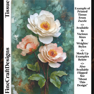 Papel De Seda Flores em Estilo Peônia Texturizado Impasto DV4R D