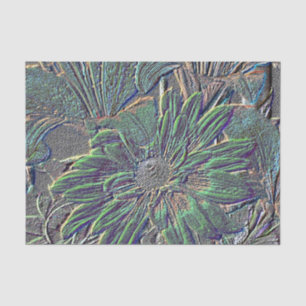 Papel De Seda Flores em relevo