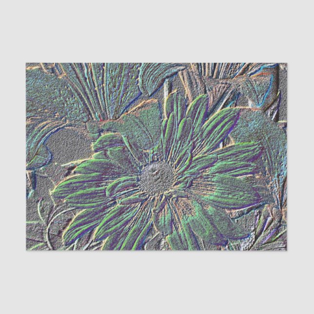 Papel De Seda Flores em relevo (Frente )