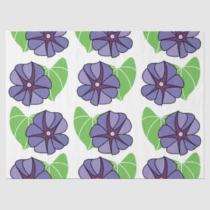 Papel De Seda Flores Florais de Ipoméia Azul