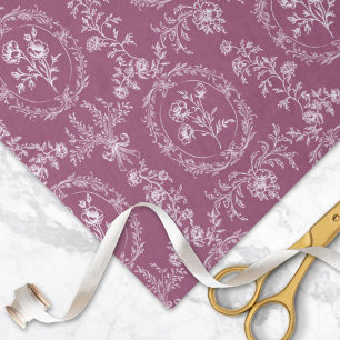 Papel De Seda Flores Florais Padrão Rococó Antigo