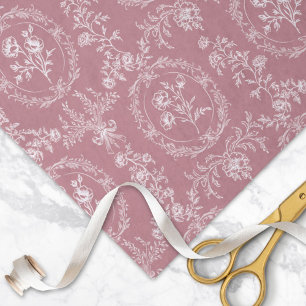 Papel De Seda Flores Florais Padrão Rococó Antigo
