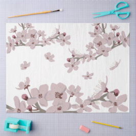 Papel De Seda Flores Flutuantes De Cereja