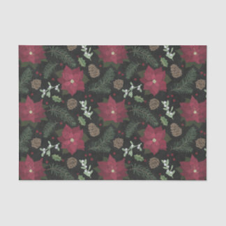 Papel De Seda Flores & folha do inverno do quadro do Natal