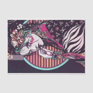 Papel De Seda Flores GIrl japonesas no cabelo