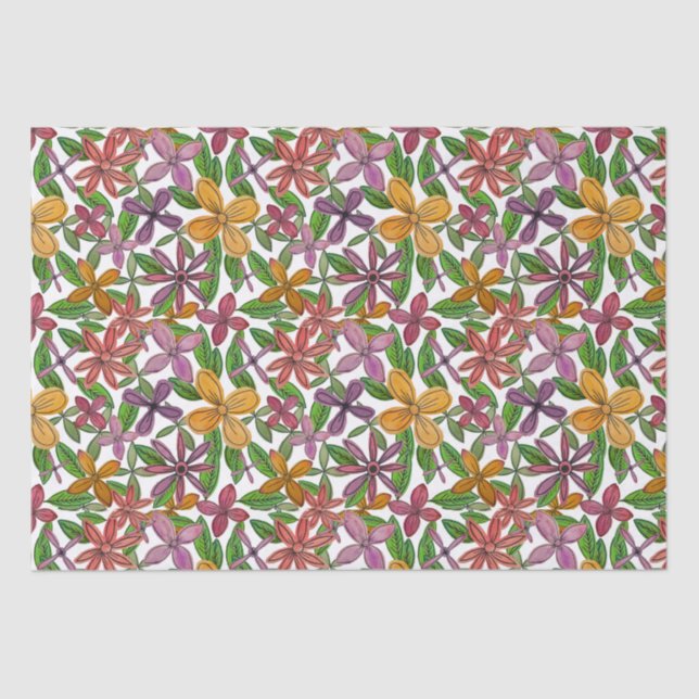 Papel De Seda Flores Grandes excelentes (Frente )