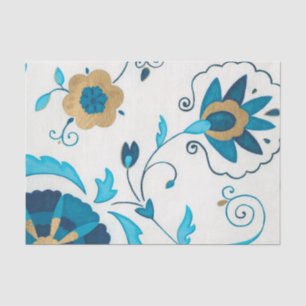 Papel De Seda Flores Indígenas com Fundo Branco