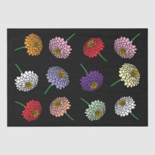 Papel De Seda Flores legantes coloridas da Zinnia desenhando per
