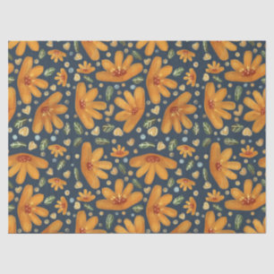 Papel De Seda Flores Luxuosas Amarelas