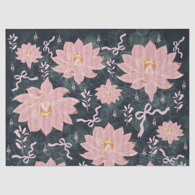 Papel De Seda Flores mágicas com desenho de brilho (Frente )