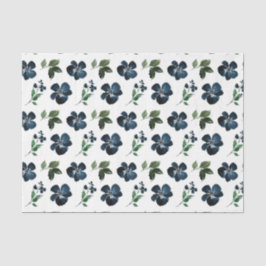 Papel De Seda Flores marinhos com Folhas Verdes