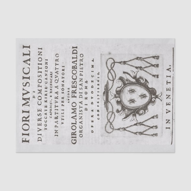 Papel De Seda Flores Musicais Descamação de Música Barroca Itali (Frente )