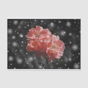 Papel De Seda Flores no lenço de neve