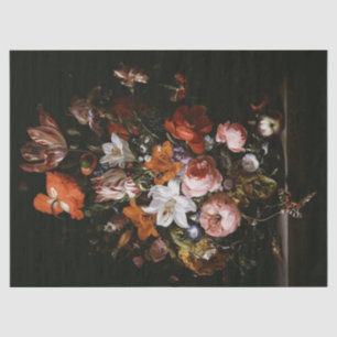 Papel De Seda Flores num Vaso de Vidro por Rachel Ruysch