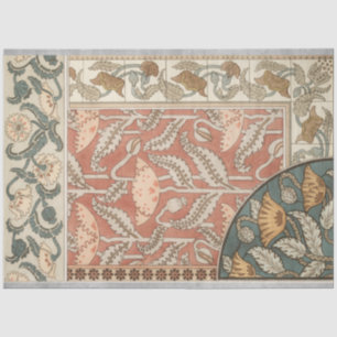 Papel De Seda Flores Ornamentais Vintage