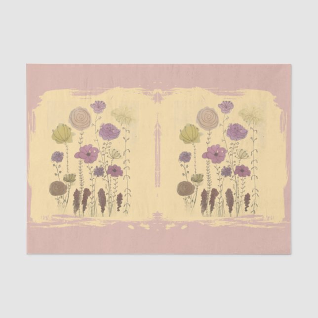 Papel De Seda Flores Pastel (Frente )