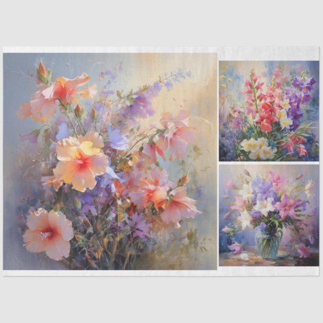 Papel De Seda Flores pintadas (Frente )