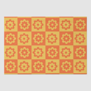 Papel De Seda Flores Retro Amarelas Verificadas