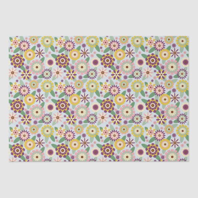 Papel De Seda Flores Retro-Groovy (Frente )