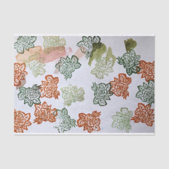 Papel De Seda Flores Retroativas dos anos 70 (Frente )