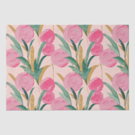 Papel De Seda Flores Rosa