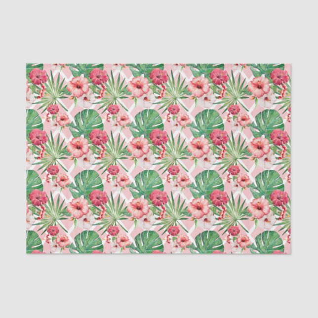 Papel De Seda Flores Rosa (Design 16 Série Rosa) (Frente )