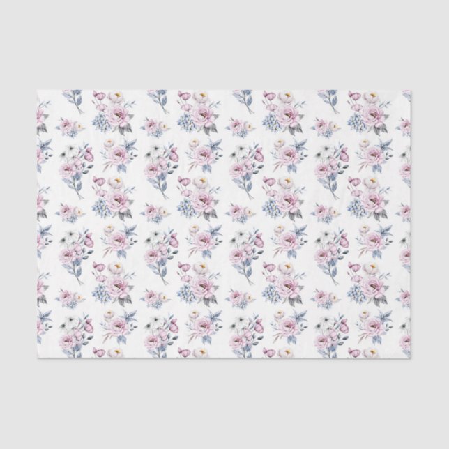 Papel De Seda Flores Rosa (Design 22 Série Rosa) (Frente )